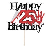 Sleyberoy Killer Happy 14th Birthday Cake Topper, Halloween Horror Theme, Level 14 Unlocked Party Decorations (25th)