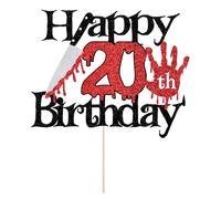 Sleyberoy Killer Happy 14th Birthday Cake Topper, Halloween Horror Theme, Level 14 Unlocked Party Decorations (20th)