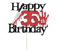 Sleyberoy Killer Happy 14th Birthday Cake Topper, Halloween Horror Theme, Level 14 Unlocked Party Decorations (35th)