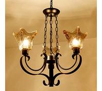 SLFFLS American wrought iron country living room personality creative glass lamp villa atmosphere lamps 660 High Taste