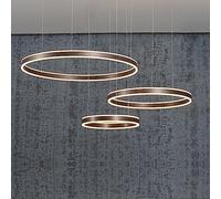 SLFFLS Antique Bronze Round 3 Ring Circular Ceiling Pendant Lamp Minimalism 3200K Warm White Up Down Large Hanging for Living Room Bedroom Kitchen Hotel,40+60+80cm-A