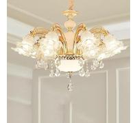 SLFFLS Atmosphere European Chandelier Household Crystal Bedroom Compatible with Dining Living Room Lamps,Ceiling Lighting,Pendant Light