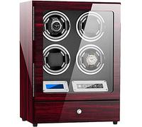 SLFFLS Automatic Winder Wooden Watch Storage Box LCD Touch Screen Piano Paint Exterior Quiet Motor LED Illumination Beautiful Scenery