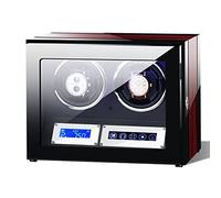 SLFFLS Automatic Winders for 9 Watches Storage LED Illumination and LCD Wooden Box with Quiet Motor Display Case Watch Winder