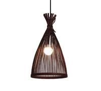 SLFFLS Beige Cage Lamp Shade Vintage Wicker Pendant Lights Hand-Woven Rattan Basket Lantern Chandeliers Natural Woven Home Ceiling Light Fixtures For Restaurant Living Room Bedroom