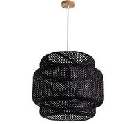 SLFFLS Cage Chandelier Beige Wicker Shade Southeast Asia Style Woven Pendant Handmade Rattan Light Fixture - Natural Material Lamp Fixtures for Living Room, Bedroom