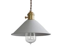 SLFFLS Candy Color Single Head Chandelier Retro Lamp Shade Industry 1 Lights Pendant Fixture Creative Adjustable Chandeliers Farmhouse Dining Room (White)