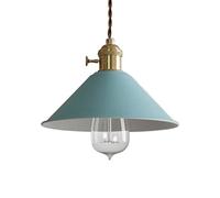 SLFFLS Candy Color Single Head Chandelier Retro Lamp Shade Industry 1 Lights Pendant Fixture Creative Adjustable Chandeliers Farmhouse Dining Room (Blue)