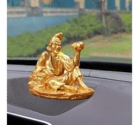 SLFFLS Car Dashboard Ornament Zen Statue Bobblehead Office Cab Small Decoration Interior Accessories,Gold,Pray
