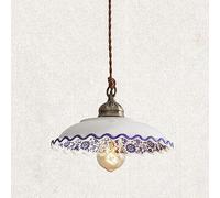 SLFFLS Ceramic Large Pendant Blue and White Glass Porcelain Lampshade Chandelier 1-Light Adjustable Small Ceiling Hanging Lamp Set Bedroom Fixture Hotel Restaurant Cafe