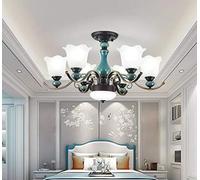 SLFFLS Chandelier Ceiling Light Source Wrought Iron Ceramic The Cis Long and Can Be Adjustedly Crack Porcelain Bright As Glass Clear Lines Showing/C/80 * 50Cm