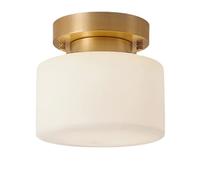 SLFFLS Chandeliers, All Copper Glass Cover Small Ceiling Chinese Style Balcony Porch Minimalist Brass Aisle Corridor Pendant Light
