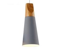 SLFFLS Chandeliers, European Little Pendant Lights Single Head Personality Hanging Lamp Wood Plus Metal Creative Bedroom Ceiling Chandelier Chandeliers(Grey)