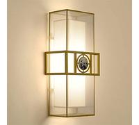 SLFFLS Chinese Style Minimalist Bedroom Bedside Indoor Toilets Golden Wrought Iron Lighthouse Fabric Lampshade Source 2 Three-color Light Wall Lamp Aisle Stairs Corridor