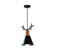 SLFFLS Country Antler Ceiling Pendant Lamp Solid Wood + Metal Hanging Light Personality Decorative Suspension Fixtures Compatible Dining Room with Chande