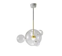 SLFFLS Creative Decorative LED Elements Kitchen Island Ceiling Pendant Lights Designer Nordic Art Transparent Glass Soap Bubble Chandelier Lamp Chandeliers Size : Four a lam