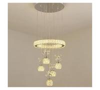 SLFFLS Crystal Led Pendant Home Decor Living Dining Room Chandelier Lighting Bedroom Hanging Lamp Luminaire(3 light effects,5 lights)