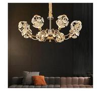 SLFFLS Crystal Led Pendant Light Home Decor Living Dining Room Chandelier Lighting Bedroom Hanging Lamp Luminaire(RC dimmable,5 lights)