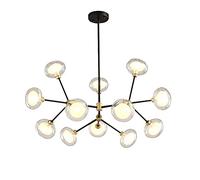 SLFFLS for Living Dining Room Bedroom G9 Nordic PostBoutique Decoration Creative Magic Molecule Chandeliers Fashion Mushroom Glass Art Deco Chandeliers-Black and Gold * 100cm Ceiling Chandelier