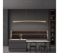 SLFFLS Full Copper Island Pendant Lighting Black/Gold Linear Chandelier Dimmable LED Hanging Light Fixture For Dining Kitchen, Breakfast Bar, Living Room