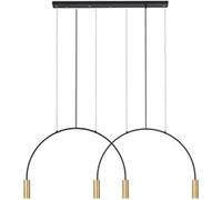 SLFFLS Geometric Lines Pendant Light Arched Shape with Adjustable Height, Metal Chandelier Available,for Various Rooms