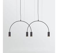 SLFFLS Geometric Lines Pendant Light Arched Shape with Adjustable Height, Metal Chandelier Available,for Various Rooms