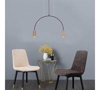 SLFFLS Geometric Lines Pendant Light Arched Shape with Adjustable Height, Metal Chandelier Available,for Various Rooms