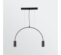 SLFFLS Geometric Lines Pendant Light Arched Shape with Adjustable Height, Metal Chandelier Available,for Various Rooms