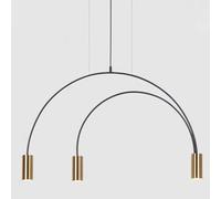 SLFFLS Geometric Lines Pendant Light Arched Shape with Adjustable Height, Metal Chandelier Available,for Various Rooms