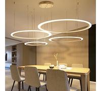 SLFFLS Gold 3 Ring Living Round Circle Pendant Adjustable Large Foyer Hanging Ceiling Light For Dining Room Kitchen Island Entryway,A-3 rings 30+50+70cm