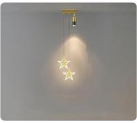 SLFFLS Gold Light Luxury Room Master Bedroom Head of A Bed Small Chandelier Minimalist Net Red Long Line Restaurantc,Luxury