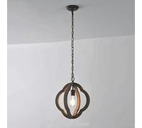 SLFFLS Hand-Carved Solid Chandelier E27 1- Wood Art Made Old Pendant Light Metal Decoration Pendent Lamp Restaurant Corridor Counter Stairs Lighting Fixtures Ceiling Chandelier,Hanging Lig