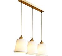 SLFFLS Home Brass Strip Chandelier 3-Light Fabric Shade Ceiling Hanging Lamp Interior Dining Table Pendant Light,for Various Rooms