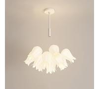 SLFFLS Home Decoration Floral Ceiling Lighting Fixture Boho Light White Milk Acrylic Chandelier Girls Country House Lamp for Living Dining Room Kitchen/White/13 Lights