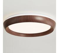 SLFFLS Japanese Retro Walnut Wood Grain Kitchen Light Minimalist Round Flush Mount Bedroom Ceiling Lamp Nordic Mid Century Hallway Chandelier for Living Room Stairs Aisle Balcony/50Cm*9Cm