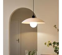 SLFFLS Japanese Style Metal Light Nordic White Kitchen Island Hanging Lamp Mid Century Chandelier for Bar Counter Living Room Cafe/30CM*20CM