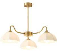 SLFFLS Kitchen Chandeliers Over Table Mid Century Ceiling 5 Sputnik Light Fixtured Milk Glass Hanging Lamp for Dining Room Island Bedroom Farmhouse/3 Lights