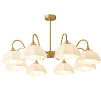 SLFFLS Kitchen Chandeliers Over Table Mid Century Ceiling 5 Sputnik Light Fixtured Milk Glass Hanging Lamp for Dining Room Island Bedroom Farmhouse/8 Lights