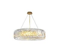 SLFFLS Lamp Chandeliers Crystal Post Round Stainless Steel Glass Chandelier Glossy Hanging Fixtures Foyer Light Compatible with Living Dining Room Pendant Lig
