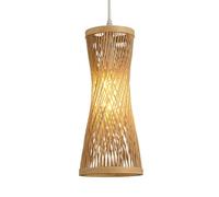 SLFFLS Lamp,Foyer Lamp Wicker Woven Basket Chandelier Unique Round Lampshade Hanging Light Wood Pendant Lights For Dining Room Over Table Bedroom Hallway