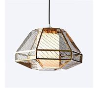 SLFFLS Lamp Lights - Hollow Metal& Glass Lampshade Chandelier Lattice Personality Ceiling Pendant Light Compatible with Shop Coffee Bedroom Restaurant Home Deco Sing