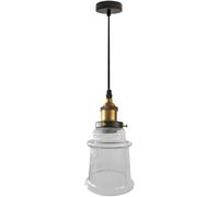 SLFFLS MI-NI Cone Shade Glass Pendant Lamp Matte Black Hanging Lighting V-intage Hanging Ceiling Light E27/E26 Base Adjustable Length Fixture,Single Chandelier