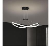 SLFFLS Mid Century Gold Dining Circle Round LED Dimmable Chandelier 1 Ring Vintage Farmhouse Black Hanging Ceiling Lamp for Kitchen Restaurant Bedroom Living Room, 3000K-6000