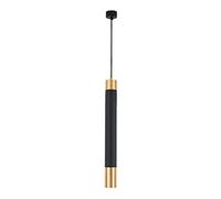 SLFFLS Minimalist Cylinder Droplight 5W Black Single Head Hanging Lamp Bedroom Downlights Ceiling Led Aluminum Long Tube Chandelier/3 * 35Cm/Warm Light/3*