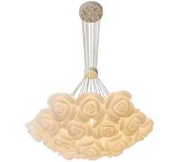 SLFFLS Nordic Decoration Round Cluster Milky Shade Floral Girls Bedroom Beach Boho Chandelier Coastal Dining Ceiling Lamp for Living Room/19 Light