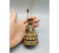 SLFFLS Old Tibetan Buddha Statue Brass Ksitigarbha Bodhisattva Tang Monk Buddha Statue Buddhism Ornament Home Office Collectible Gift