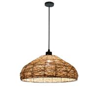 SLFFLS Rattan Lamp Minimalist Twine Pendant Vintage Entrance Chandelier Light Fixture Retro Hanging Lampshade For Home Kitchen Island Farmhouse Bedroom (40cm/16inch)