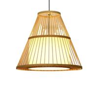 SLFFLS Rattan Pendant Basket Light Fixtures Ceiling Boho Chandelier, 19.7" Woven Cage Faux Parchment Lamp Office, Study Table Decor Lamps Customizable Hanging Wire