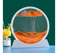 SLFFLS Sand 3D Round Plastic Flowing Sand Painting Deep Sea Sandscape in Motion Display Decompressed Hourglass Desktop Decoration Ornament for Home Living Room Office 7.21
