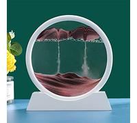 SLFFLS Sand 3D Round Plastic Flowing Sand Painting Deep Sea Sandscape in Motion Display Decompressed Hourglass Desktop Decoration Ornament for Home Living Room Office 7.21